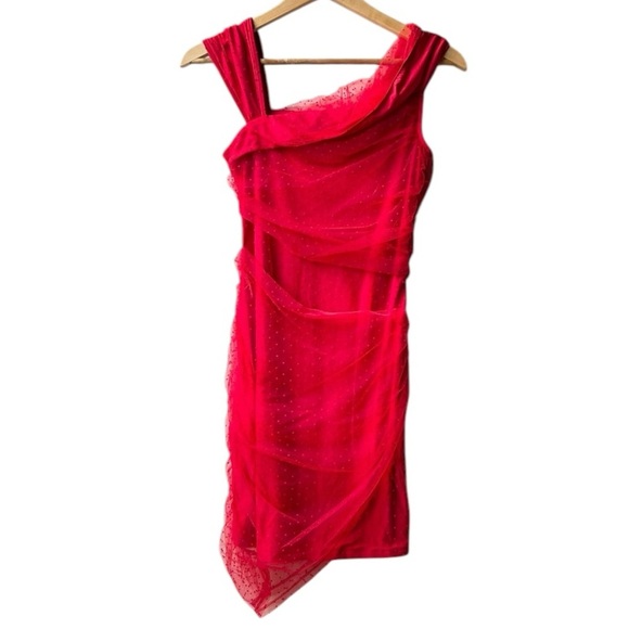 Majorelle Audrina Mini Mesh Dress in Red Size Small - Picture 7 of 14